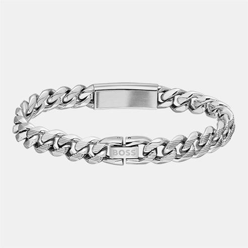 Boss - Gents BOSS Kassy Emblem Stainless Steel Black IP Pendant Bracelet