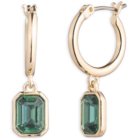 LAUREN RALPH LAUREN - Lauren Ralph Lauren Gold & Green Huggie Hoop Earrings