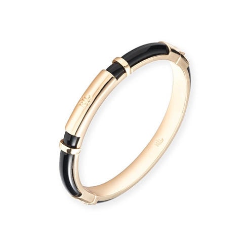 LAUREN RALPH LAUREN - Lauren Ralph Lauren Gold & Black Logo Hinge Bangle