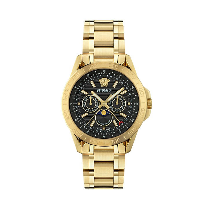 Versace Men's Black Moonphase Watch