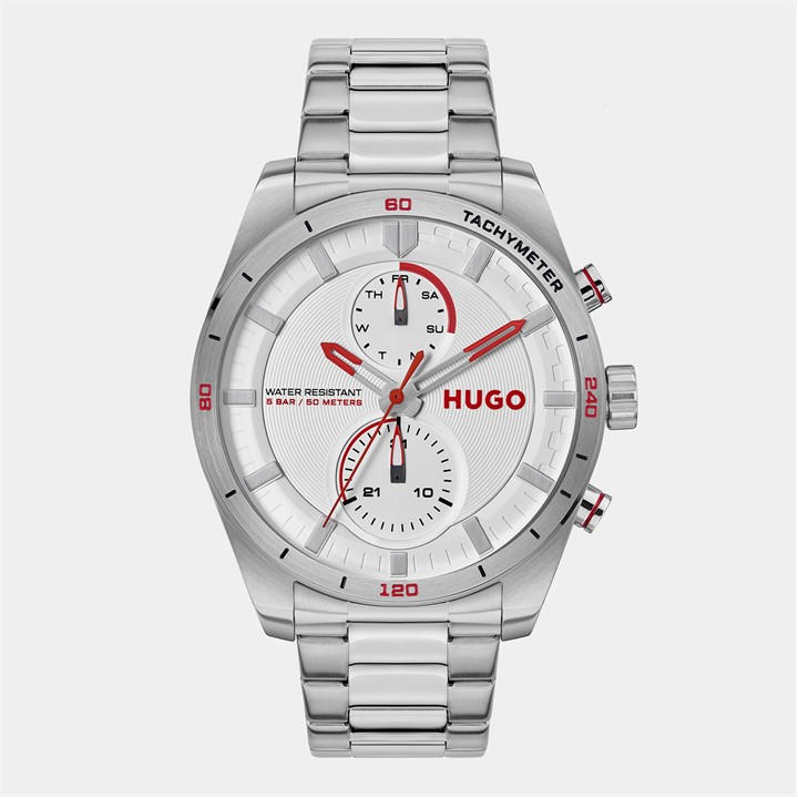 Hugo Men's White Fast 44Mm Multifunction Watch