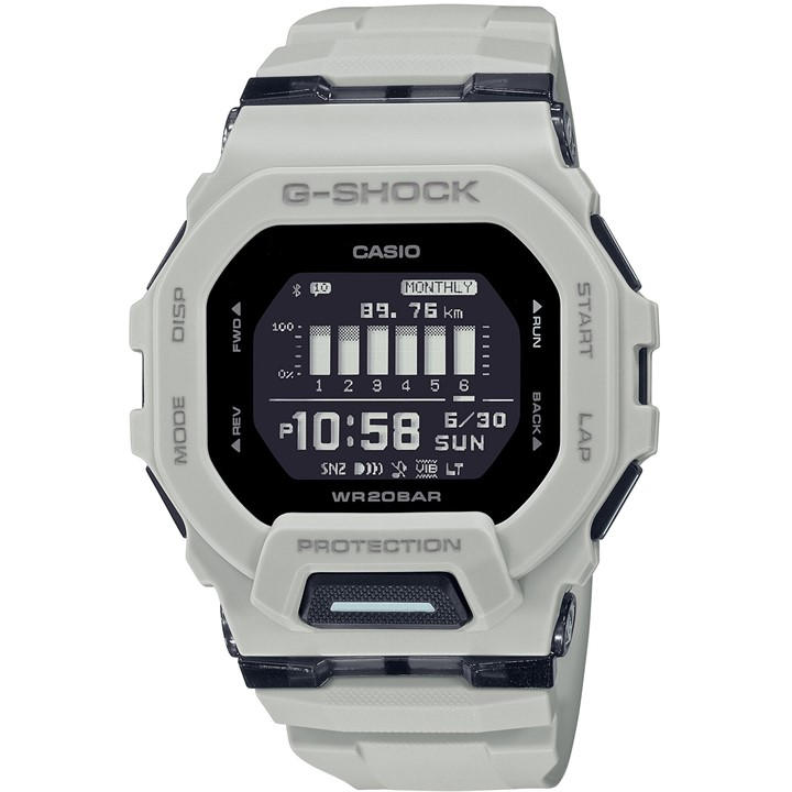 G Shock Men's White -Squad Quartz Water Resistant Strap Digital Watch - Size 48.4 × 45.9 × 15 mm