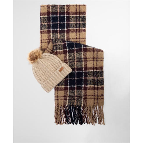 Barbour - Saltburn Beanie & Tartan Scarf Gift Set