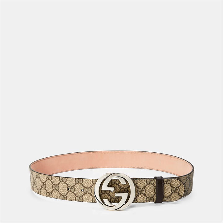 Gucci Men's Beige Logo Canvas Gg Supreme Belt - L