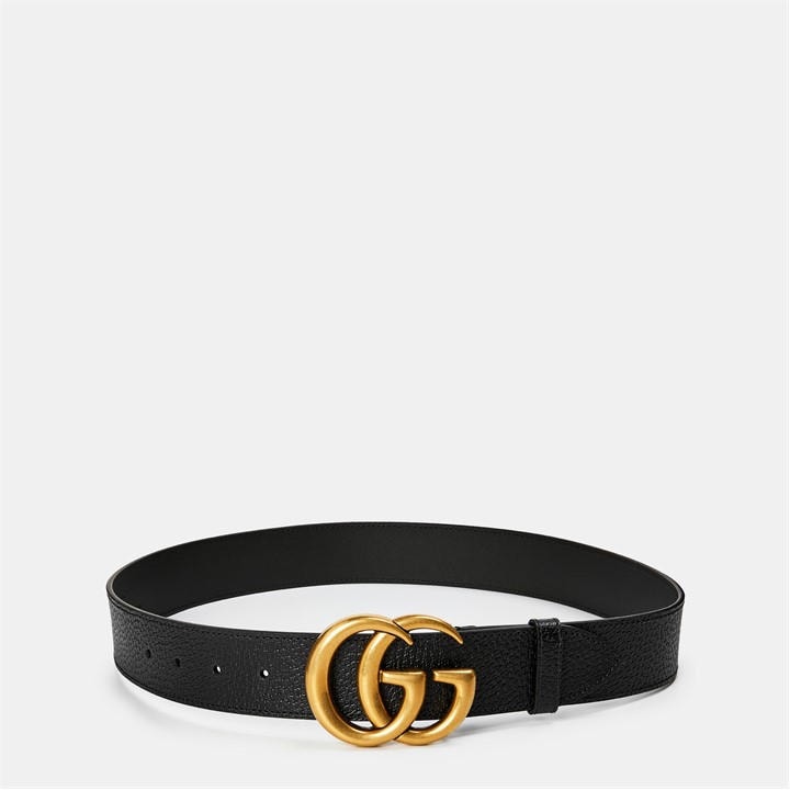 Gucci Men's Gold Wide Leather Belt With Double G Buckle - XL
