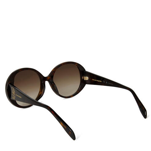 Alexander McQueen - Alexander McQueen AM0285S Womens Seal Motif Round Sunglasses