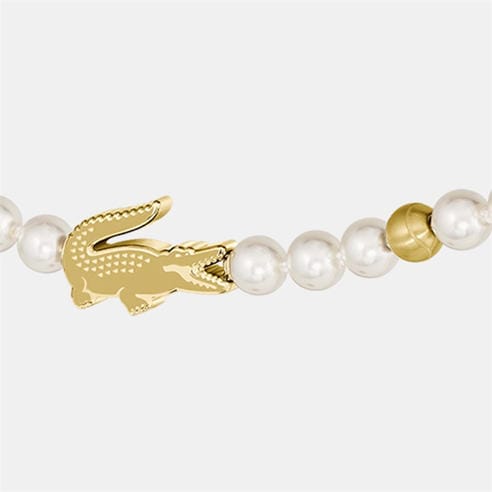 Lacoste - Jewellery Mens Matchpoint Glass Pearls and Gold IP Bracelet