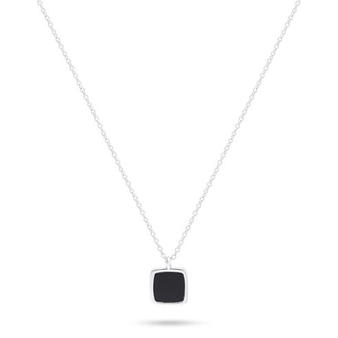 COMMON LINES - Onyx Silver Pendant Necklace