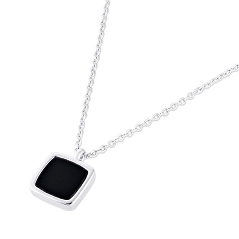 COMMON LINES - Onyx Silver Pendant Necklace