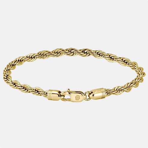 Boss - Gents BOSS Myles Gold IP Rope Chain Bracelet