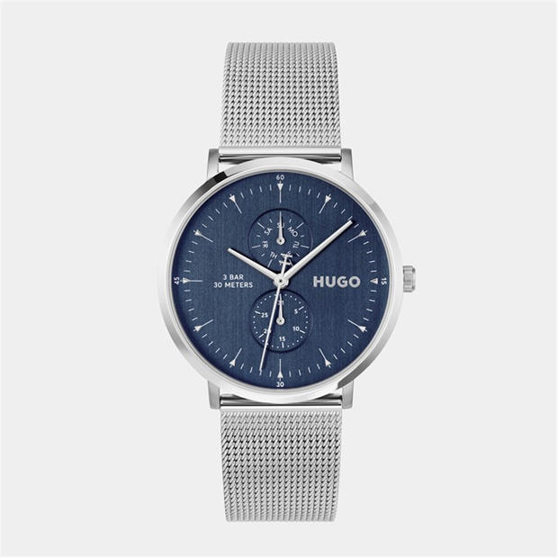 White/Silver - Hugo - Gents HUGO #STYLE Stainless Steel Mesh Watch