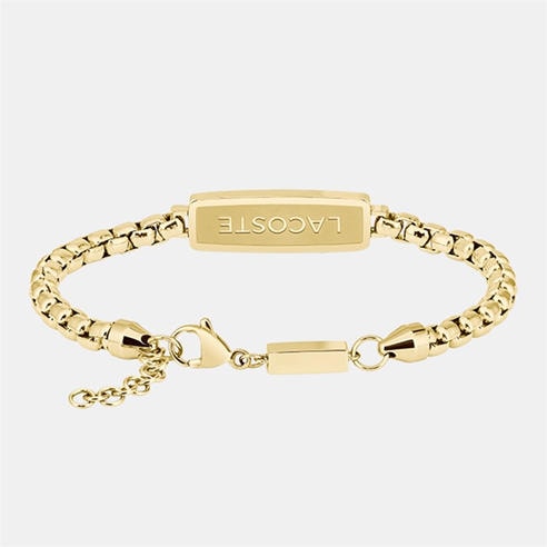 Lacoste - Lacoste Mens District Gold IP Reversible Pendant Bracelet