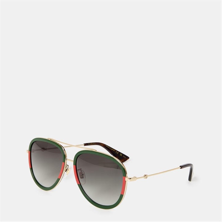 GUCCI Men’s Striped Aviator Metal Sunglasses – Gold GUCCI Men’s Striped Aviator Metal Sunglasses – Gold