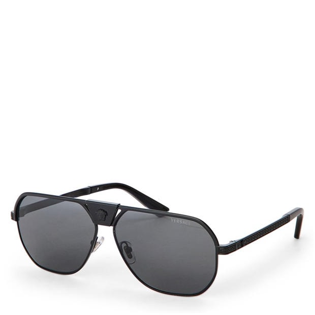 Black/Dark Grey - Versace - Men's 0VE2294 Aviator Sunglasses