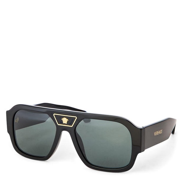 Black/Orange - Versace - Men's 0VE4508U Aviator Sunglasses