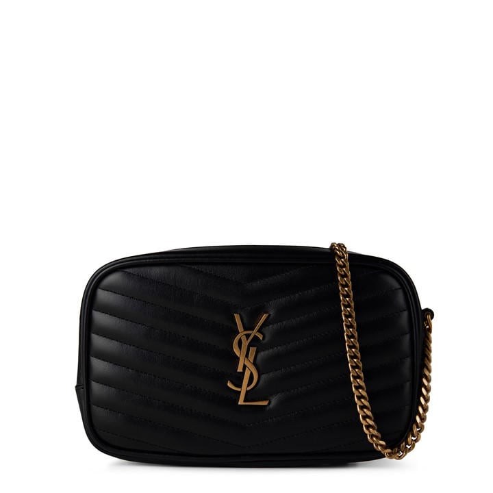Saint Laurent Women's Black Lou Mini Leather Shoulder Bag