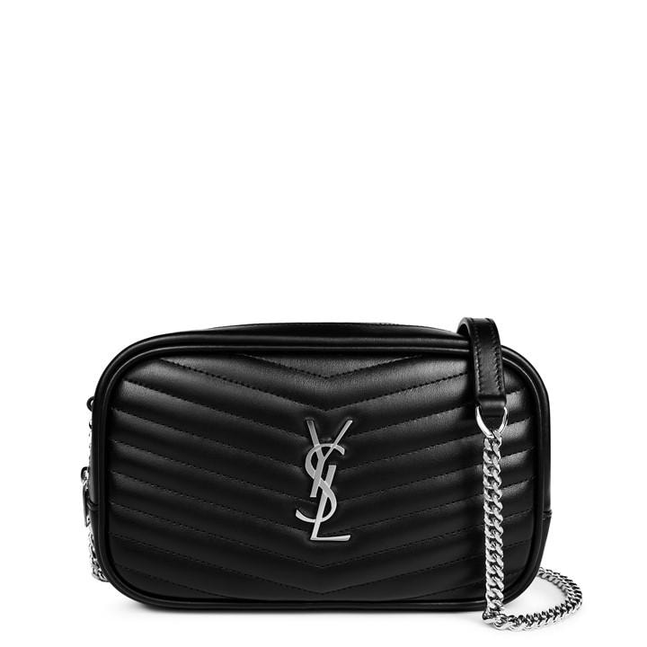 Saint Laurent Women's Black Lou Mini Leather Shoulder Bag