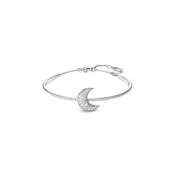 Swarovski Women's Silver Sublima Bangle, Moon, White, Rhodium Plated