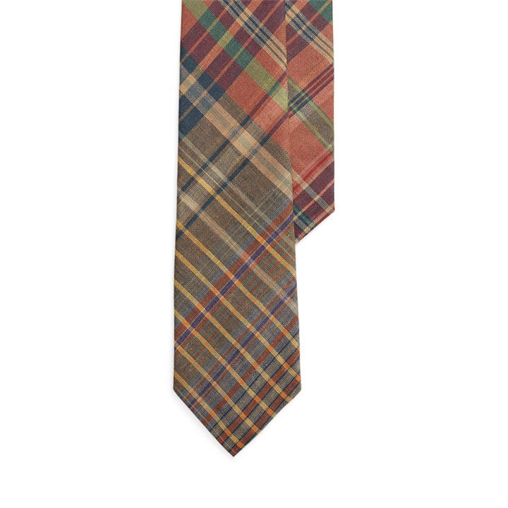 Polo Ralph Lauren Men's Green Linen Plaid Tie