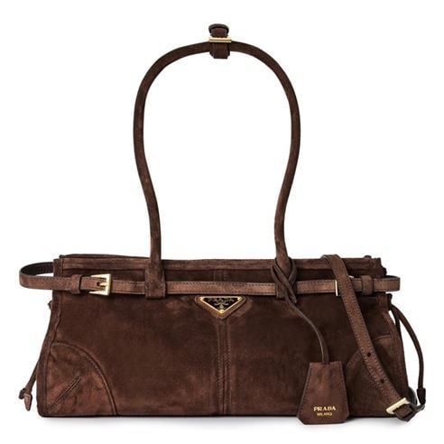PRADA - Bonnie Medium Suede Handbag