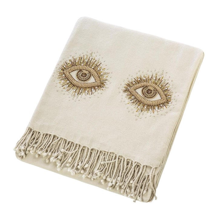 Jonathan Adler  Cream Jonathanadler Muse Eyes Throw - M