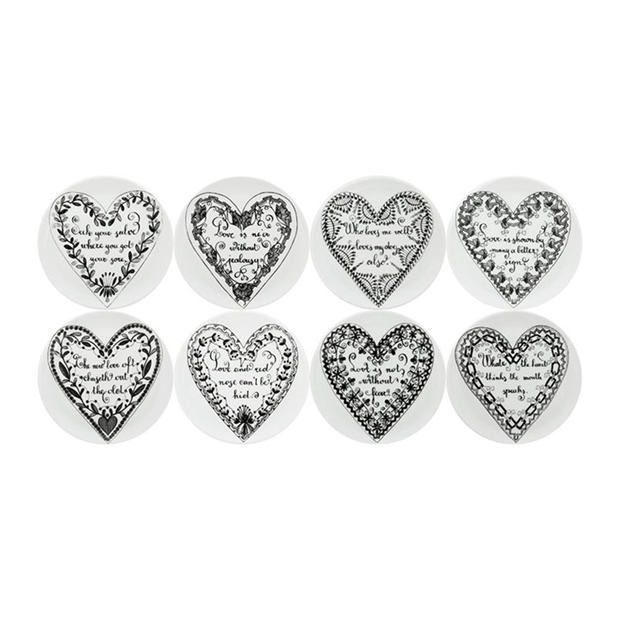 Fornasetti Love Set of 8 Coasters,Specials : American Fashion Style Bags On Sale
