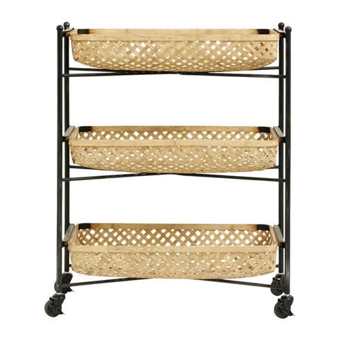 Nordal - Bamboo Weave Trolley with Wheels