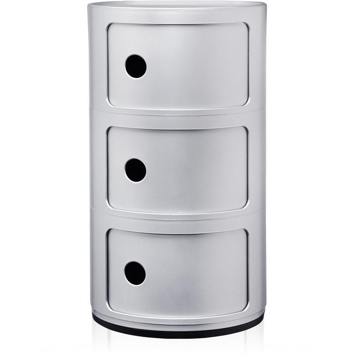 Kartell Unisex Silver Componibili Storage Unit Small