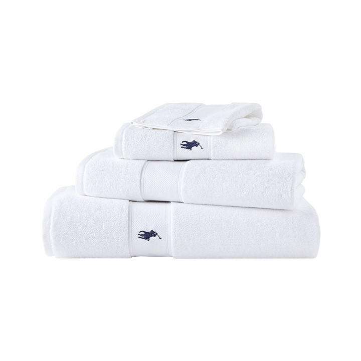 Ralph Lauren Home Unisex White Polo Player Towel Bath Towel