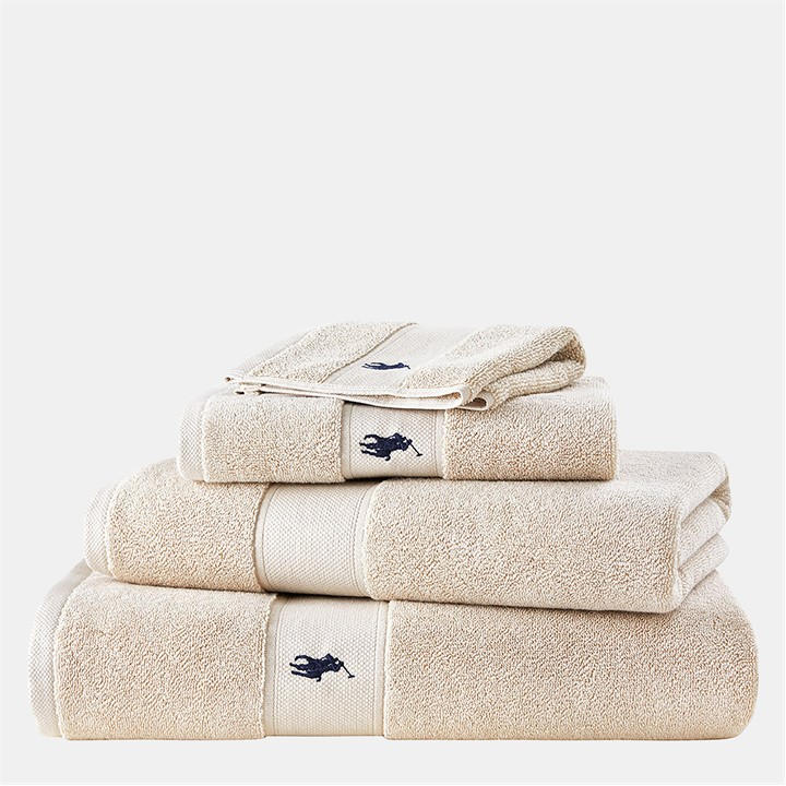 Ralph Lauren Home Unisex Beige Polo Player Towel Bath Towel