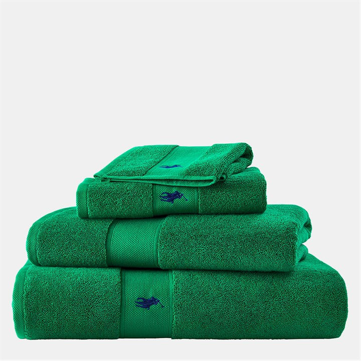 Ralph Lauren Home Unisex Green Polo Player Towel Bath Towel