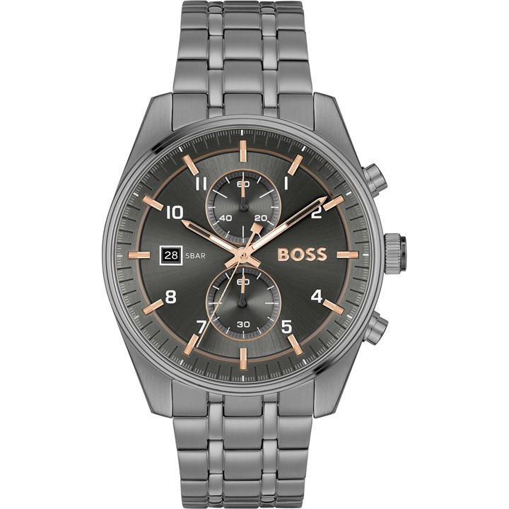 Boss Men's Silver Gents Skytraveller Chronograph Watch