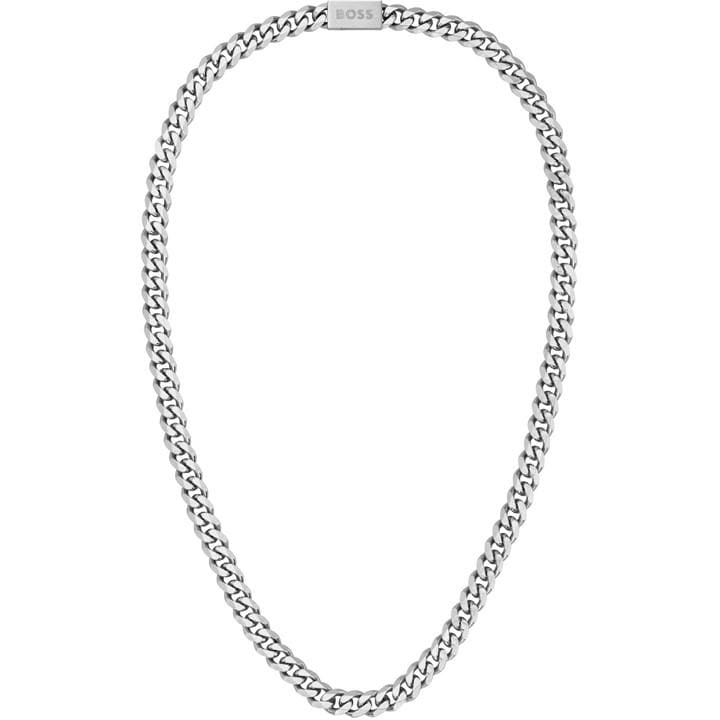 Boss Men's Silver Gents Cuban Chain For Him Necklace -