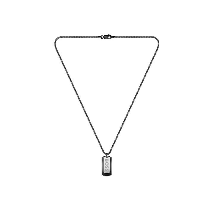 Boss Men's Black Devon Stainless Steel Pendant Necklace