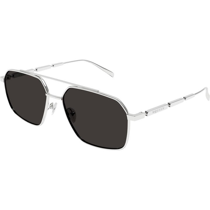ALEXANDER MCQUEEN Men’s Aviator Sunglasses – Silver