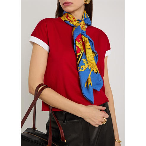 Versace - FOULARD 90X90 SILK TWILL SUN I