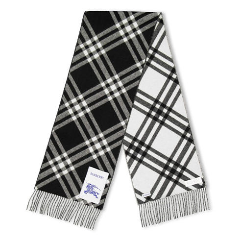 BURBERRY - Unisex Bias Tri Bar Wool Knitted Scarf