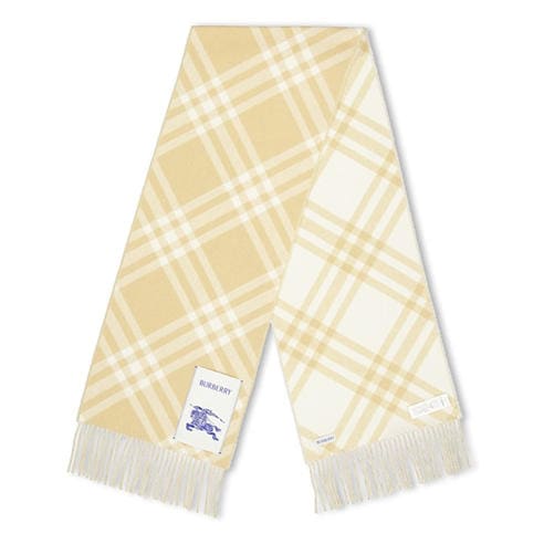 BURBERRY - Unisex Bias Tri Bar Wool Knitted Scarf