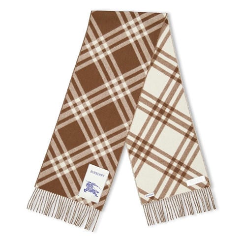 BURBERRY - Unisex Bias Tri Bar Wool Knitted Scarf