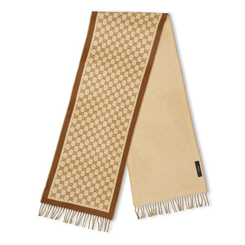 GUCCI - Monogram Knitted Wool Scarf