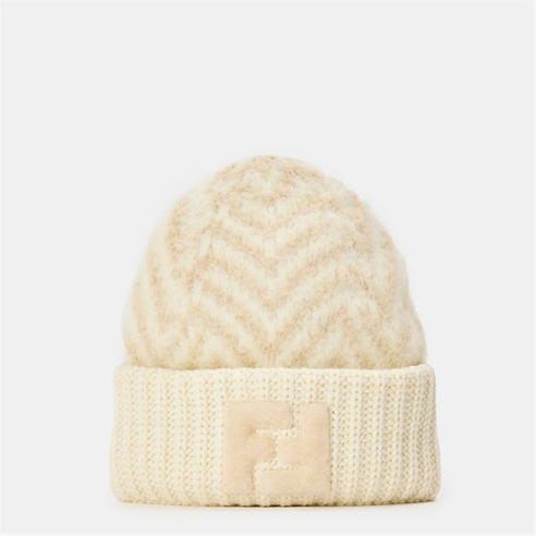 FENDI - Brown Chevron alpaca hat