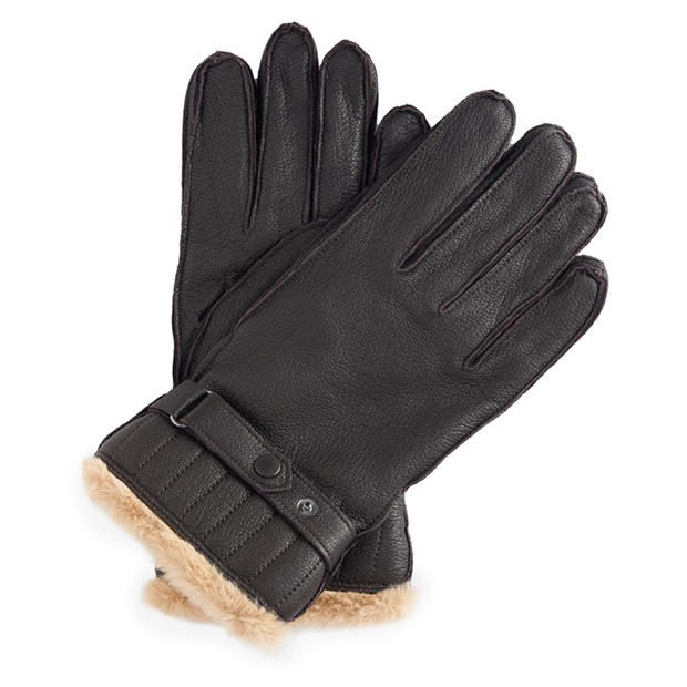 Barbour Leather Utility Gloves Unisex Leather Gloves Flannels