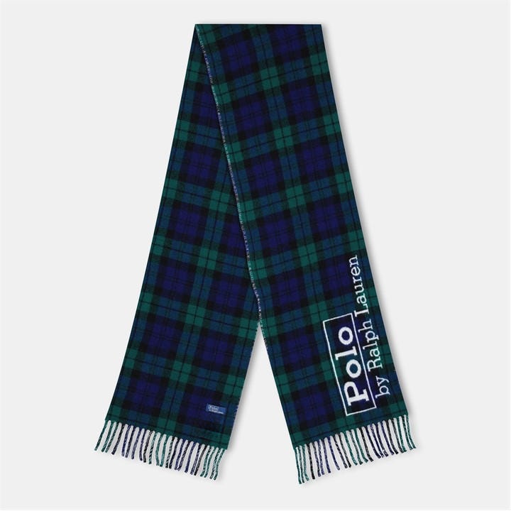 Polo Ralph Lauren Women's Green Knitted Tarten Scarf