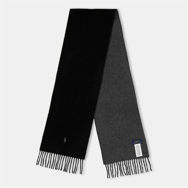 Navy / Charcoal - Polo Ralph Lauren - Reversible Wool Blend Scarf
