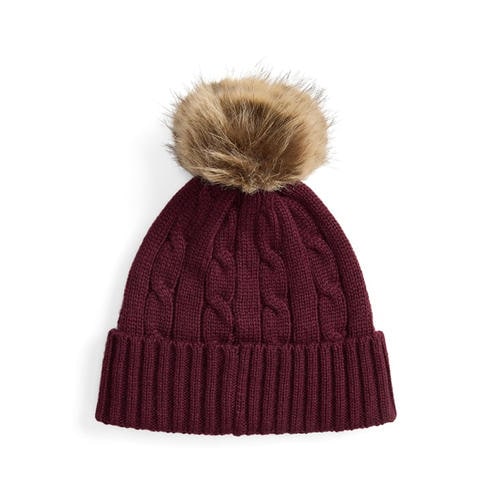 Lauren by Ralph Lauren - Pom-Pom Cable-Knit Beanie