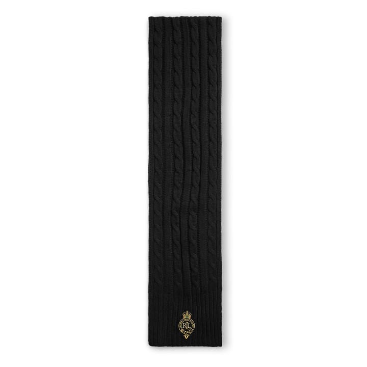 Lauren By Ralph Lauren Women's Black Crest Cable-Knit Scarf