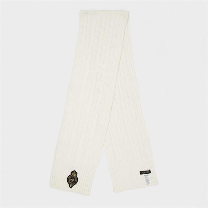 Lauren By Ralph Lauren Women's Cream Crest Cable-Knit Scarf