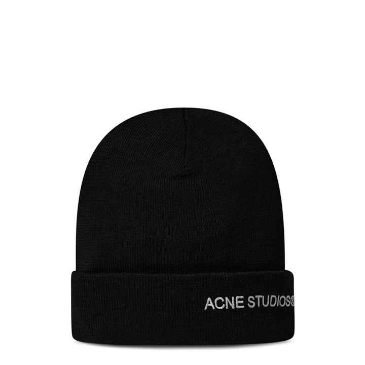 ACNE STUDIOS Men’s Logo Beanie – Black ACNE STUDIOS Men’s Logo Beanie – Black