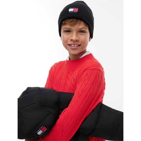 Tommy Hilfiger - Kids' Flag Cotton Logo Beanie