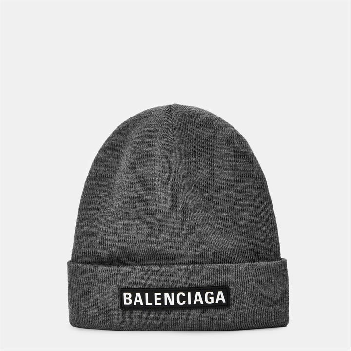 BALENCIAGA Men’s Bal Patch Beanie – Grey BALENCIAGA Men’s Bal Patch Beanie – Grey